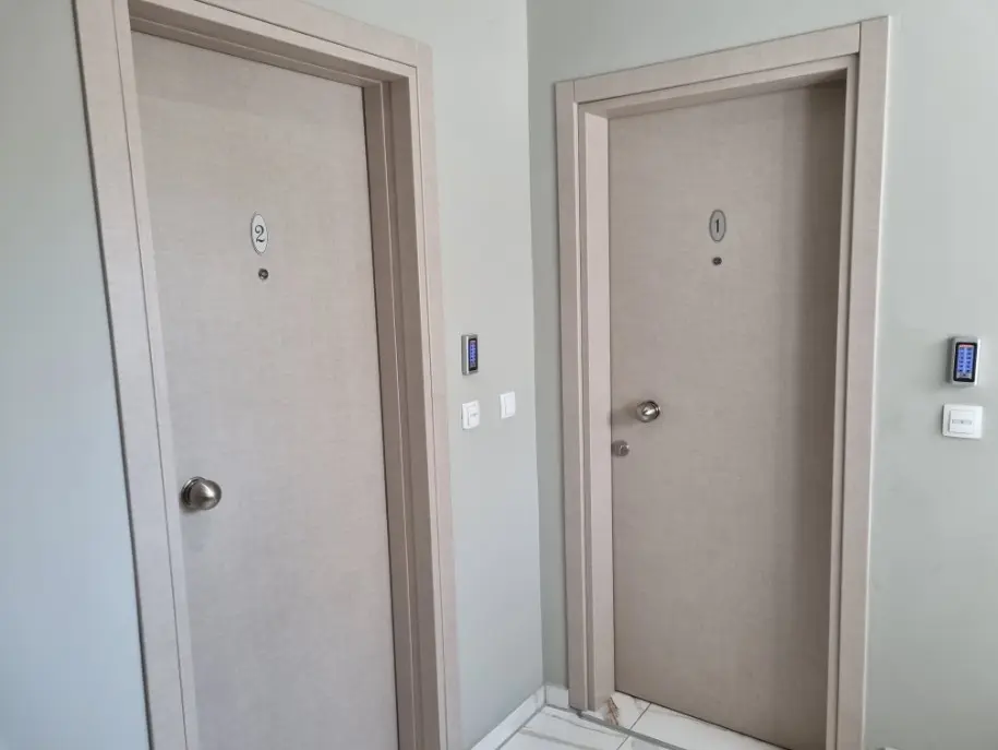 Front doors of rooms