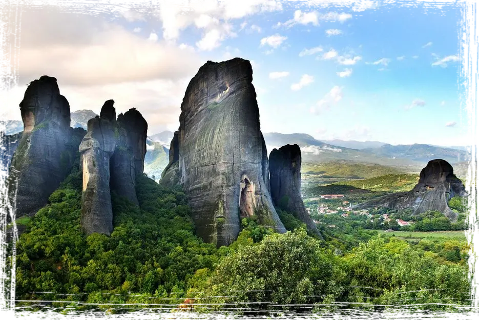 The visible rocks of Meteora in Kalambaka