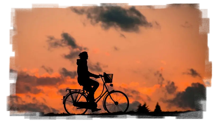 Cyclist at sunset